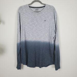 Hollister Men's Gray Ombre Long Sleeve Shirt Size XL -